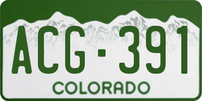CO license plate ACG391