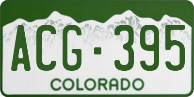 CO license plate ACG395