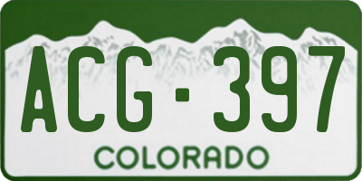 CO license plate ACG397