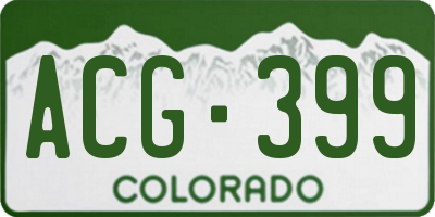 CO license plate ACG399