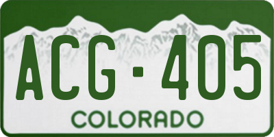 CO license plate ACG405