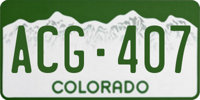CO license plate ACG407
