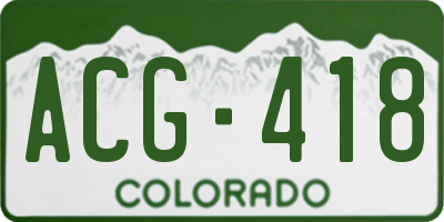CO license plate ACG418