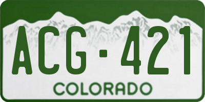 CO license plate ACG421