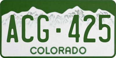 CO license plate ACG425