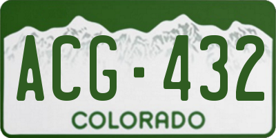 CO license plate ACG432