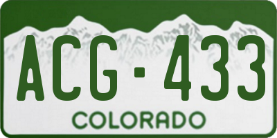 CO license plate ACG433
