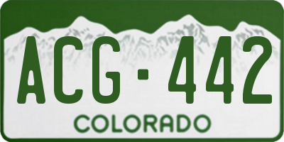 CO license plate ACG442
