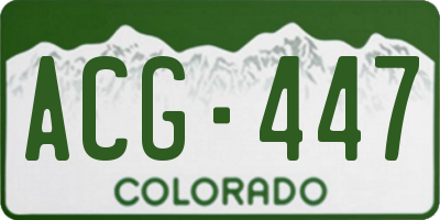CO license plate ACG447