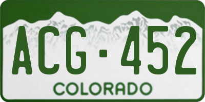 CO license plate ACG452