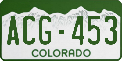 CO license plate ACG453