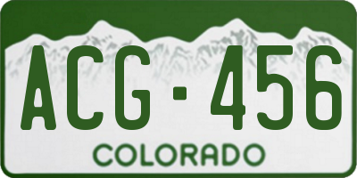 CO license plate ACG456