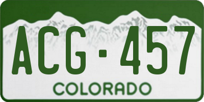 CO license plate ACG457