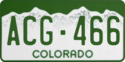 CO license plate ACG466