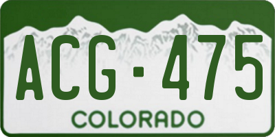 CO license plate ACG475