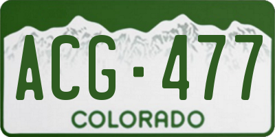 CO license plate ACG477