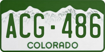 CO license plate ACG486