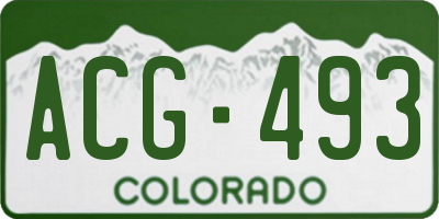 CO license plate ACG493