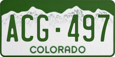 CO license plate ACG497