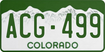 CO license plate ACG499