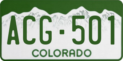 CO license plate ACG501