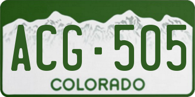 CO license plate ACG505