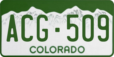 CO license plate ACG509