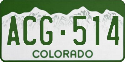 CO license plate ACG514