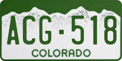 CO license plate ACG518