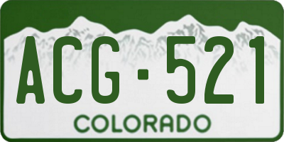 CO license plate ACG521