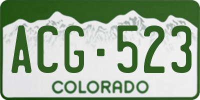 CO license plate ACG523