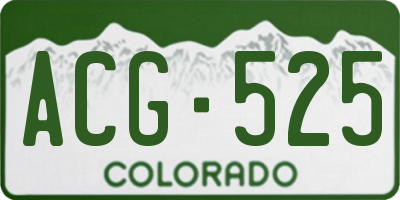 CO license plate ACG525