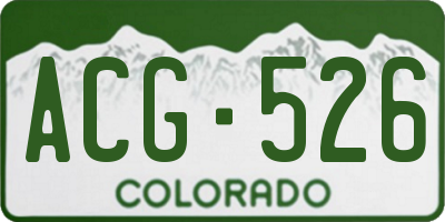 CO license plate ACG526