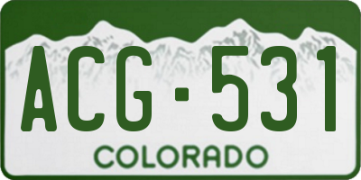 CO license plate ACG531
