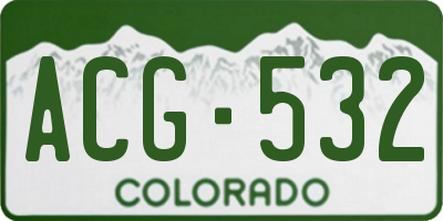 CO license plate ACG532