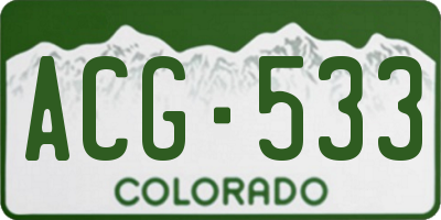 CO license plate ACG533
