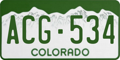 CO license plate ACG534