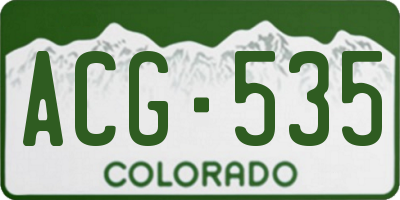 CO license plate ACG535
