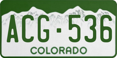 CO license plate ACG536