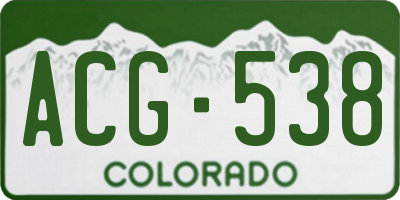CO license plate ACG538