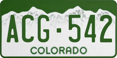 CO license plate ACG542