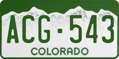 CO license plate ACG543