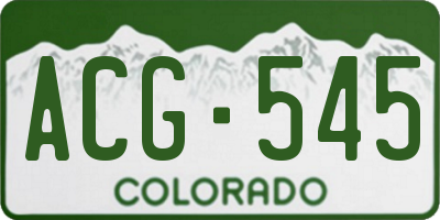 CO license plate ACG545