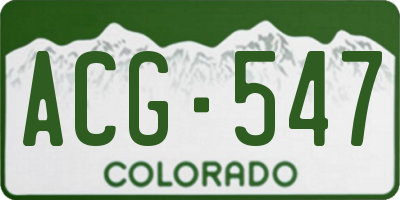 CO license plate ACG547
