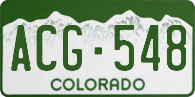 CO license plate ACG548
