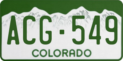 CO license plate ACG549