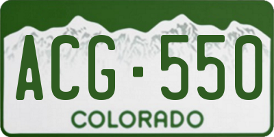 CO license plate ACG550