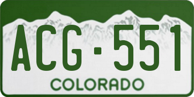 CO license plate ACG551