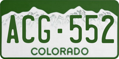 CO license plate ACG552