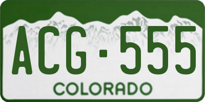 CO license plate ACG555
